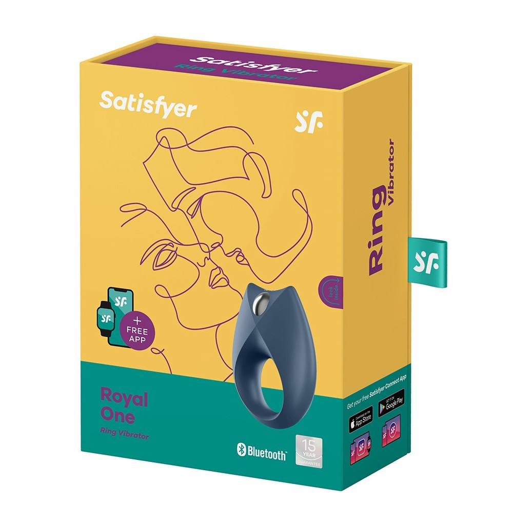 Satisfyer Cock Ring Royal One Incl Bluetooth And App Bleu